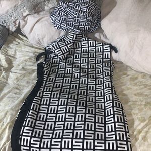 Mp monogram bucket hat & premium bandage dress set